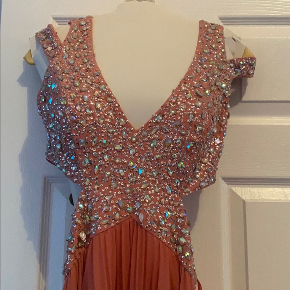 Betsy & Adam coral dress